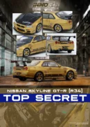 INNO64 164 NISSAN SKYLINE GT-R (R34) TOP SECRET GOLD