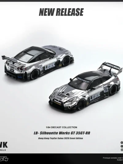 INNO64 1:64 LB-SILHOUETTE WORKS GT 35GT-RR CHROME SILVER HONG KONG TOYCAR SALON 2026 EVENT EDITION