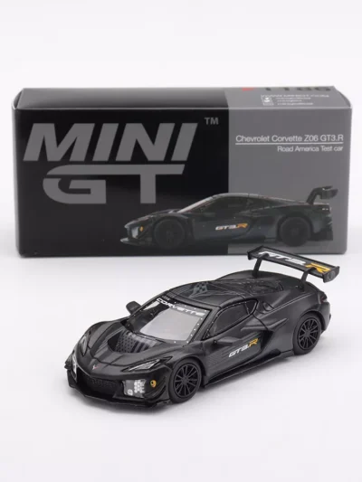 MINI GT 1:64 MGT01186 CHEVROLET CORVETTE Z06 GT3.R ROAD AMERICA TEST CAR 2025 BLACK