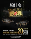 PR640568 + PR640569 POPRACE × LIBERTY WALK 1:64 HONG KONG STORE OPENING EXCLUSIVE BOX SET – LB-SUPER SILHOUETTE RX7 (FD3S) BLACK & LB-SUPER SILHOUETTE S15 SILVIA BLACK