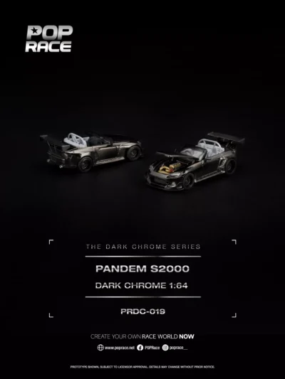 PRDC019 POPRACE 1:64 PANDEM S2000 DARK CHROME