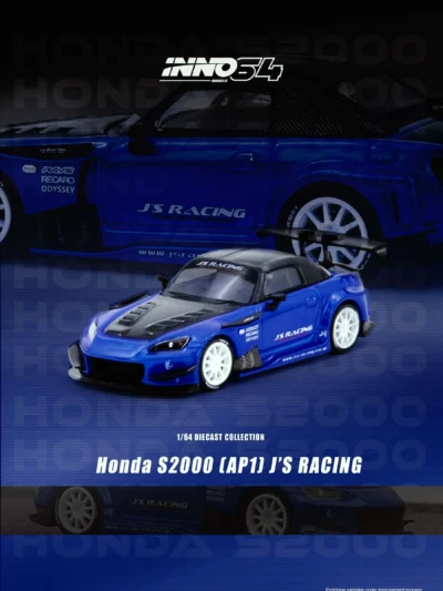 IN64-S2000JS-BLUE INNO64 1:64 HONDA S2000 J'S RACING BLUE