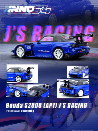 IN64-S2000JS-BLUE INNO64 1:64 HONDA S2000 J'S RACING BLUE