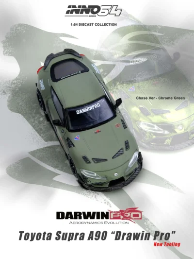 INNO64 1:64 TOYOTA SUPRA A90 DARWIN PRO MATT GREEN