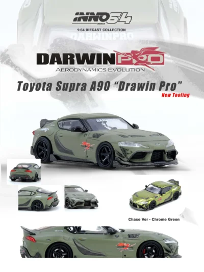 INNO64 1:64 TOYOTA SUPRA A90 DARWIN PRO MATT GREEN