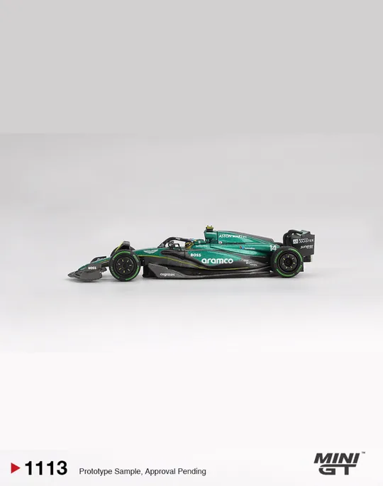 MINI GT 1:64 MGT01113 ASTON MARTIN AMR24 #14 FERNANDO ALONSO 2024 F1 CANADIAN GP