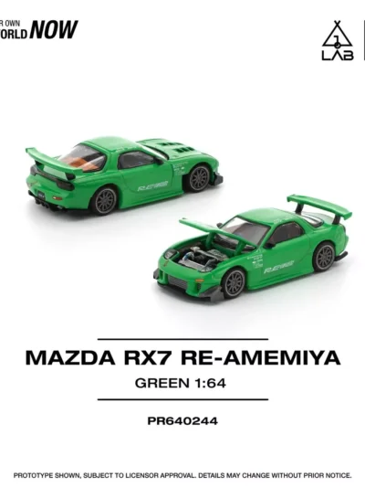 POPRACE 1:64 MAZDA PR640244 RX-7 RE-AMEMIYA GREEN SGTVI TAIWAN EVENT EDITION