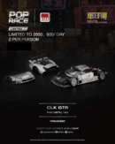 PR640580 POPRACE 1:64 MERCEDES-BENZ CLK GTR RAW METAL – HONG KONG TOY CAR SALON 2026 EXCLUSIVE