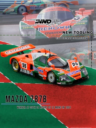 INNO64 1:64 MAZDA 787B WINNER AT 24 HOURS OF LE MANS 1991