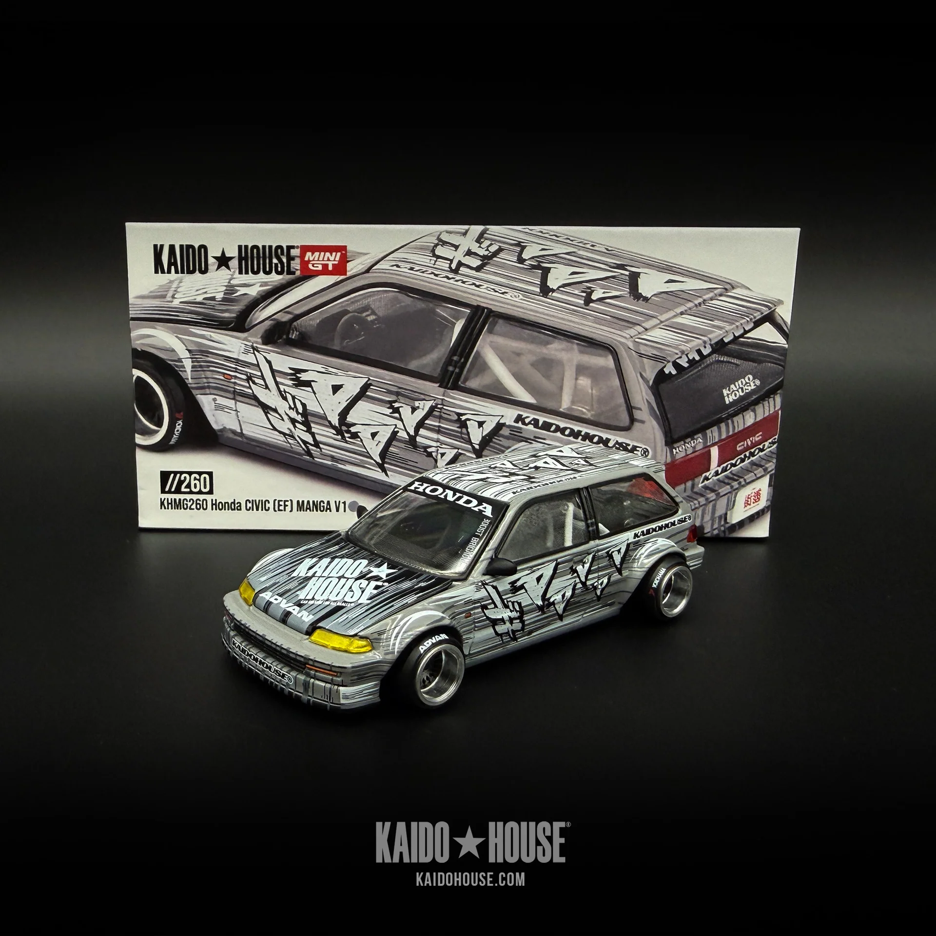 KAIDO HOUSE X MINI GT 1:64 KHMG260 HONDA CIVIC (EF) KAIDO MANGA V1