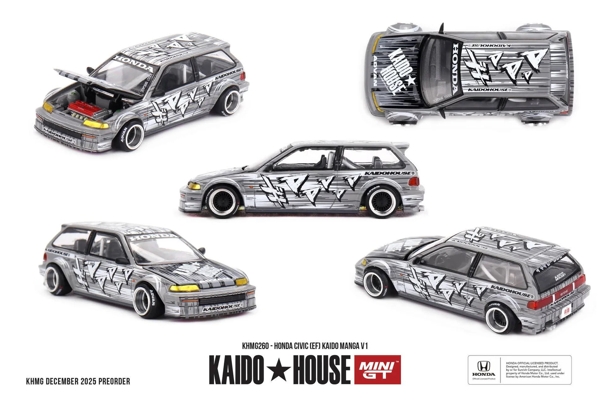 KAIDO HOUSE X MINI GT 1:64 KHMG260 HONDA CIVIC (EF) KAIDO MANGA V1