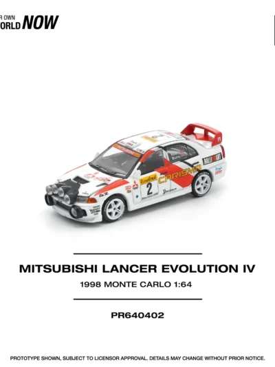 PR640402 POPRACE 1:64 MITSUBISHI LANCER EVOLUTION IV – 1998 MONTE CARLO RALLY