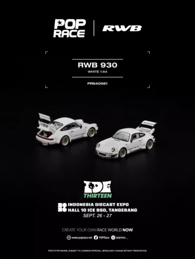 PR640581 POPRACE 1:64 RWB 930 WHITE – 2026 INDONESIA DIECAST EXPO (IDE)