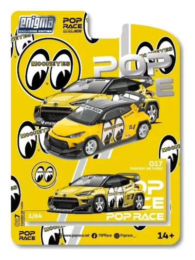 PRE017 POPRACE 1:64 PANDEM TOYOTA YARIS MOONEYES – ENIGMA EXCLUSIVE EDITION