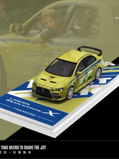 TIME MICRO 1:64 MITSUBISHI LANCER EVOLUTION X FAST & FURIOUS YELLOW