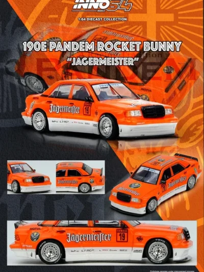 INNO64 1:64 Mercedes-Benz 190E Pandem Rocket Bunny Jägermeister