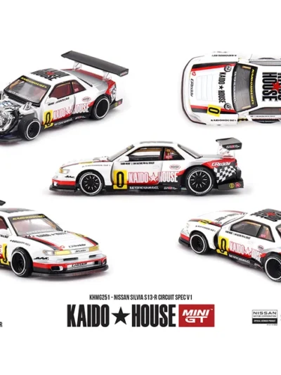 KAIDO HOUSE × MINI GT 1:64 KHMG251 NISSAN SILVIA S13-R CIRCUIT SPEC V1 WHITE